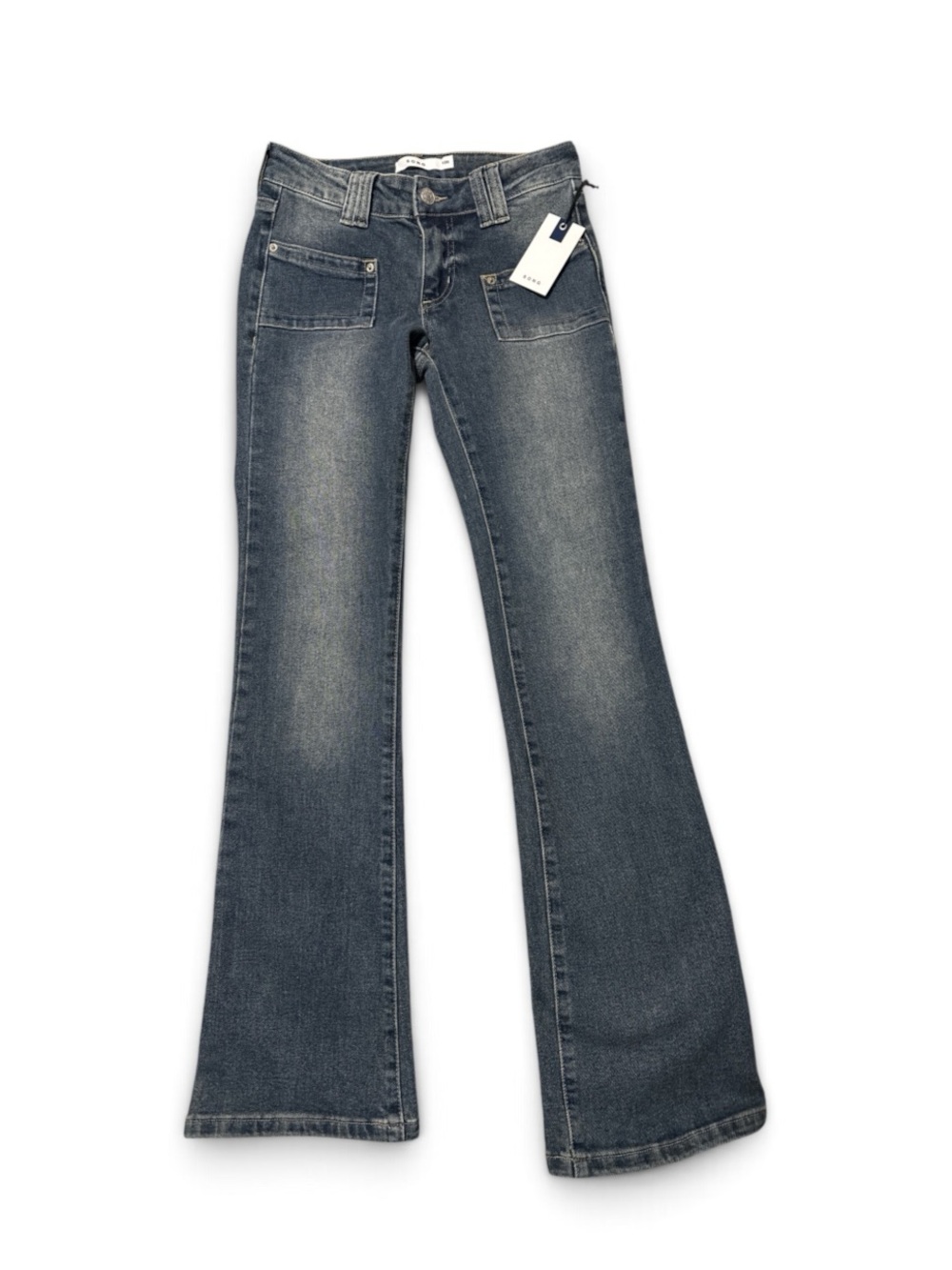 S.O.N.G Women’s Grey Flared Jeans - Classic Mid-Rise size 1/25